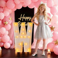 3FT/36 Inch Marquee Light up letters with Warm Lights,White Marquee letter A-Z for Birthday Party Large Mosaic Frame Letter Cardboard Pre-Cut Foam Board Sign Diy Decorations Anniversary (W)