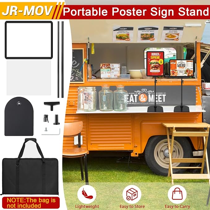 Sign Stand Holder for Table, Adjustable Floor Standing Sign Holders 8.5 x 11 for Display Vertical Horizontal View, Double-Sided Tabletop Poster Stand for Retail Event Advertising, 4 Pack
