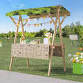 Outdoor Vendor Cart, Portable Cart with Canopy, Movable Stall Display Stand, Foldable Vending Stand Kiosk Display Trolley with Canopy, for Market, Street Food, Events(Green 5,150cm/59in)