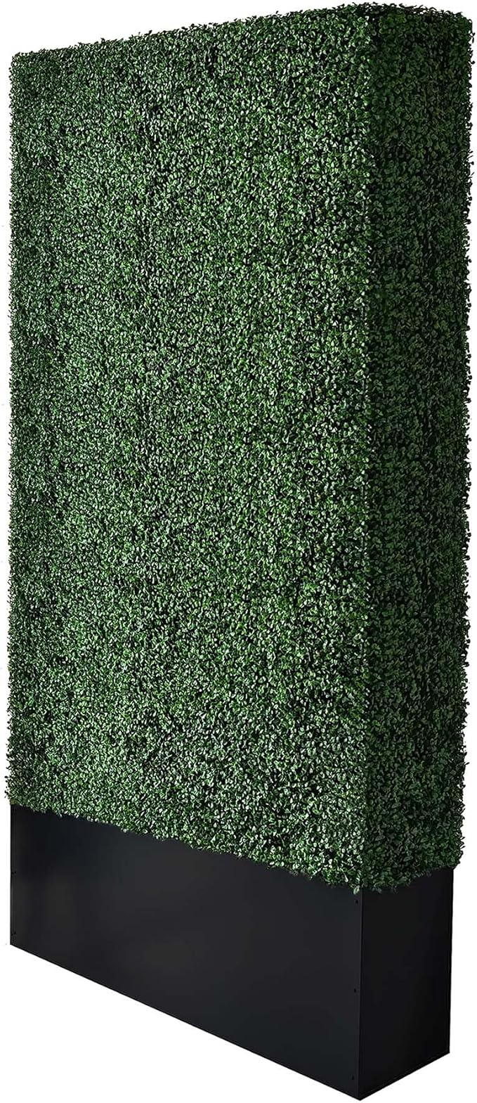 Artificial Boxwood Hedge Wall with Black Stainless Steel Base, Outdoor and Indoor Backdrop Divider Privacy Screen and Decorative Wall for Patio, Balcony, Restaurant, Various Events 48" W*12" D*96" H