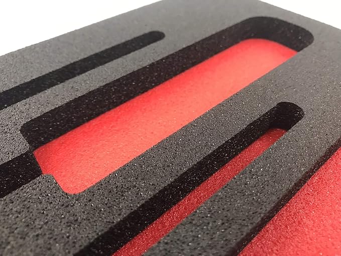 5S TOOL BOX SHADOW FOAM ORGANIZERS (2 COLOR) CUSTOM SIZE (26.25" x 39.75", Black Top/Red Bottom)