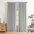 Vision Home Light Grey Pinch Pleated Full Blackout Curtains Linen Blended Room Darkening Curtain Panels 108 inch for Living Room Bedroom Thermal Insulated Pinch Pleat Drapes with Hooks 40" Wx108 Lx2