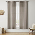 Nanspring Grey Beige 72 Inch Curtains for Living Room Linen Blend Luxury Light Filtering Semi Sheer Curtain Back Tab Simple Modern Neutral Elegant Boho Gray Drapes for Bedroom 52x72, 2 Panels