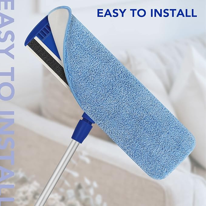 Replacement Mop Pads Fit for Rubbermaid Commercial 18" and 17" Mop - 10 Pack Wet & Dry Commercial Cleaning Reusable Refills Fit for Any Flat System 17 and 18 Inch