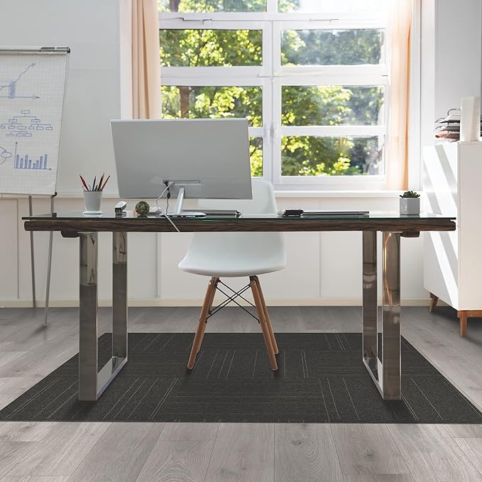 Mohawk Basics 24" x 24" Berber (Loop pile), 0.07" Pile Height, Carpet Tile, PET Fiber, Smoke Color, (24 Tiles), (96 sqft/carton)