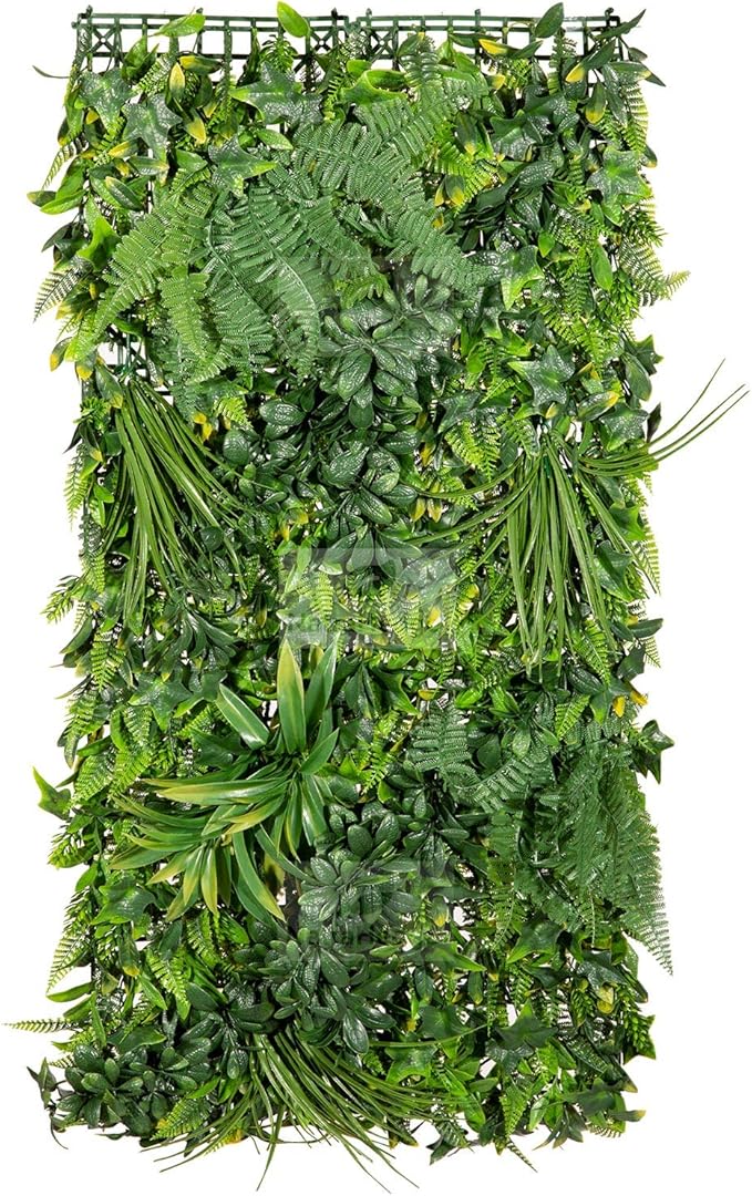 NatraHedge Artificial Rainforest Living Wall Vertical Garden for Outdoor Hedge Installments or Indoor Decor (5 Pack) 28 SQF