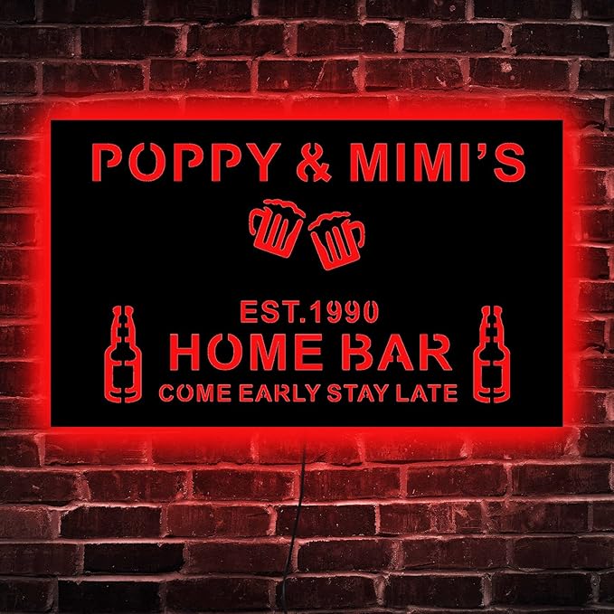 Personalized Your Name Custom Home Bar Neon Signs, Established Year Personalized Name Neon Sign, Man Cave Sign, Bar Led Sign, Neon Sign Wall Decor