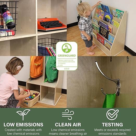 Factory Direct Partners 13139-NT Birch 4-Section Coat Locker with Bench, Storage Cubbies and Coat Hooks - Natural
