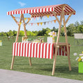 Outdoor Vendor Cart, Portable Cart with Canopy, Movable Stall Display Stand, Foldable Vending Stand Kiosk Display Trolley with Canopy, for Market, Street Food, Events(Red 2,150cm/59in)