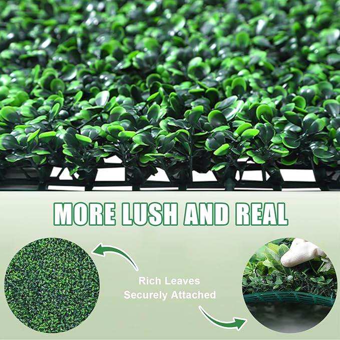 Artificial Greenery Wall Rolls,48"x 120"(40 sq.ft) UV-Anti Faux Ivy Leaves Privacy Fence Screen Grass Wall Roll Panels for Indoor Home Decor and Outdoor Garden Backyard