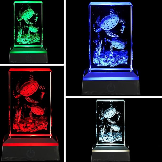 EUSTUMA LED Light Base Non-Slip Square Display Stand In A Variety of Colors,Suitable for Glass Crystal Spherical Artwork (Silver Flat Top Surface)