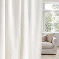 NICETOWN Natural Linen Curtains Jacquard Weave for Living Room, Privacy Light Filtering Boho Drapes for Farmhouse, W52 x L84, 2 Panels
