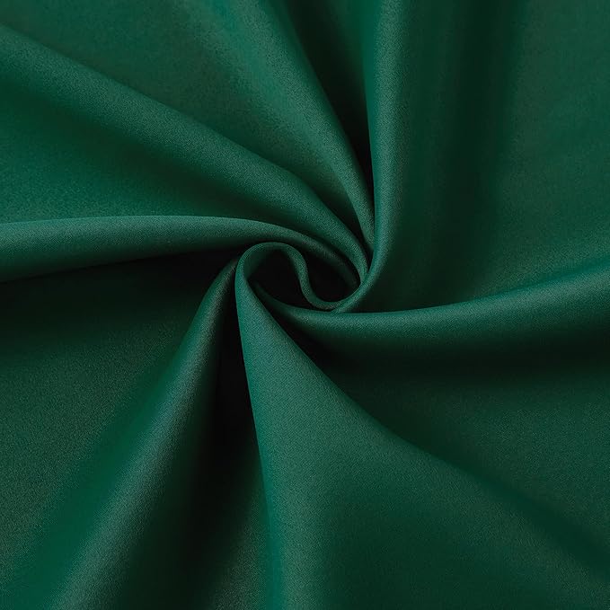 KEQIAOSUOCAI Dark Green Pinch Pleated Blackout Curtains for Small Windows - Thermal Insulated Christmas Green Curtain Drapes with Hooks，40 x 45 Inches Long-2 Panels Set