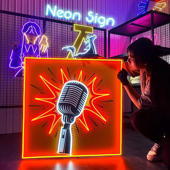 Custom Logo UV Printed LED Neon Sign For Wall Decor,Personalized Bussiness Light for Bar Salon Party Office Wall Birthday Wedding