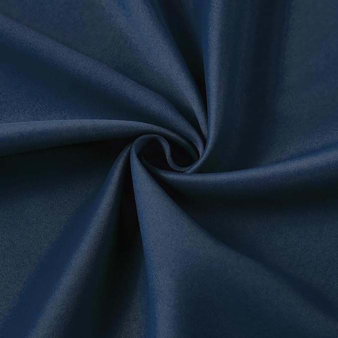 Navy Blackout Pleated Curtains 96 Inch Length Soft Polyester Blue Drapes for Living Room 2 Panels Set Room Darkening Black Out Hook Curtain with Pinch Pleat Ceiling Mount 40 Wide x 96 Inches Long
