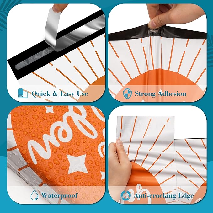 JinRuiKJ Poly Mailers with Handle 10x13 Inch 100 Pcs, Easy to Carry Packaging Bags for Small Business, Thank You Shipping Bags with Self Adhesive Strip, Tearproof and Waterproof - You are Golden