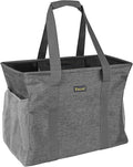 BALEINE Extra Large Utility Tote Bag with Wire Frame for Storage (Grey, 16.5''x14''x10'')
