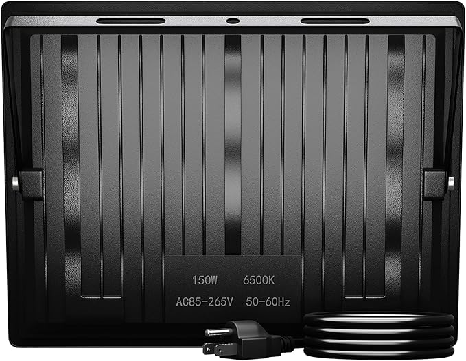 XXBSAZ 2 Pack 150W LED Flood Lights Outdoor, 18,000LM Plug-in Hardwire Work Light IP66 Waterproof - 6500K Daylight Bright for Yard, Garage, Stadium