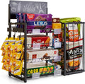 Metal Snack Rack with Frame Baskets, 4-Tier Candy & Chip Display Stand for Countertop, Organizer Shelf for Kitchen Pantry, Office, Store