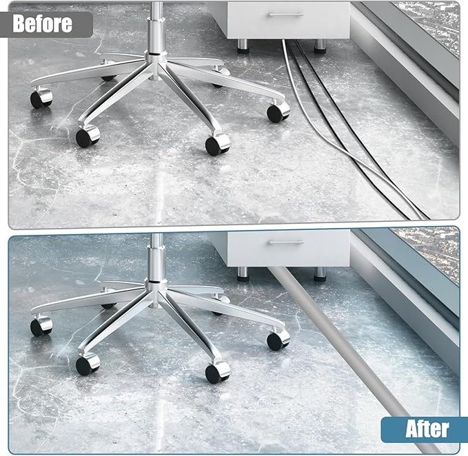 Floor Cord Covers for Wires 3.3FT Cable Hider Wire Cover Self Adhesive Cord Hider Floor for Offices, Homes, Workshops, Warehouses Cable Cavity 0.39" W x 0.27" H