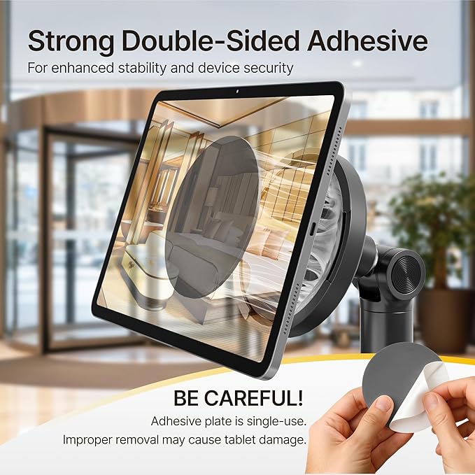 monTEK Anti-Theft Tablet Stand, Frameless Universal Tablet Kiosk with Security Lock Fit 7”-15” Screen Size, Compatible with IPad Pro/Air/Mini and Samsung Tab, Black