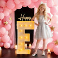 3FT/36 Inch Marquee Light up letters with Warm Lights,White Marquee letter A-Z for Birthday Party Large Mosaic Frame Letter Cardboard Pre-Cut Foam Board Sign Diy Decorations Anniversary (F)