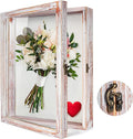 TJ.MOREE Flowers Shadow Box Display Case 11 x 14 Large Shadow Box Frame with Glass Window Door Deep Depth Picture Frame Wedding Bouquet Memorabilia Medals Photos Memory Box for Keepsakes - White Pink