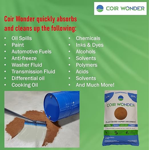 3-in-1 Oil Absorbent, Paint Hardener & Sweeping Compound – 9L (3.2 Lb) – Absorbs 6 Quarts Oil, Solidifies 20 Cups Cooking Oil – Eco-Friendly Spill Cleanup Granules for Shop, Garage, Home