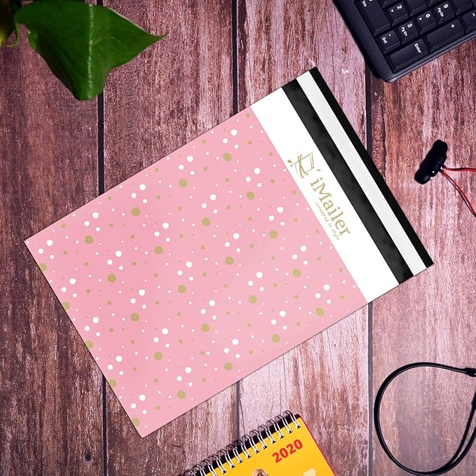 200 Count - 6x9 inch, Pink Polka Dot - Thank You Poly Mailer Envelope, Mailing Shipping Bags with Self Seal Strip