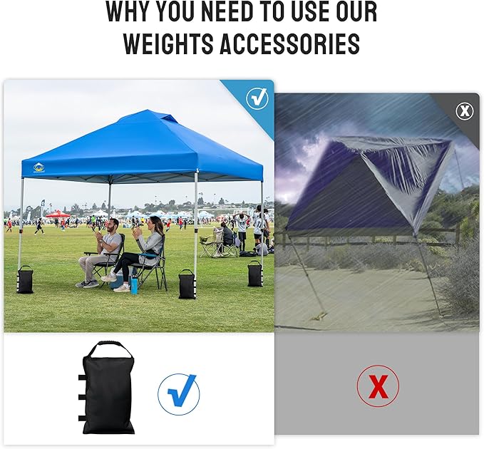 CROWN SHADES Sand Bags for Canopy Legs Sandbags for Weight-Canopy Weights, Pop Up Tent Weights Bags, Blue