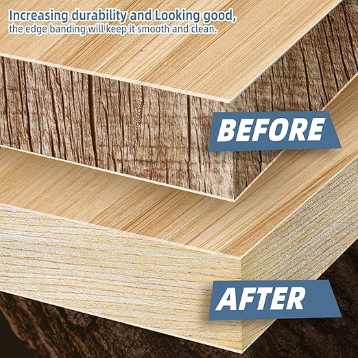 Oak Edge Banding, 3 inch x 10ft roll of Veneer White Edge Banding Pre-glued Flexible, Real Wood Tape for Cabinet Repair & Furniture Restoration
