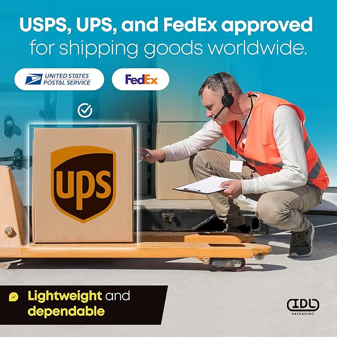 IDL Packaging - B-864-10 Small Corrugated Shipping Boxes 8"L x 6”W x 4"H (Pack of 10) - Excellent Choice of Strong Packing Boxes for USPS, UPS, FedEx Shipping