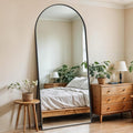 Full Length Mirror, 71" x 28" Arched Full Body Mirror Large Standing Floor Mirrors, Mirrors for Bedroom, Bathroom, Living Room Standing or Wall Leaning, Black