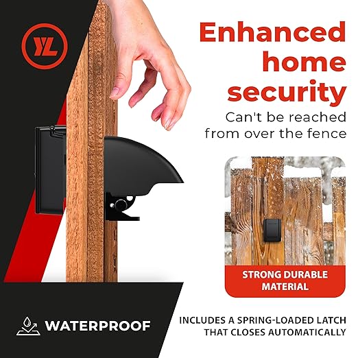Gate Lock – Secure Keyless Fence Lock and Latch with 2-Way Access – Strong Durable System for Theft Prevention and Home Security, Easy Installation on Wood or Vinyl Gates/Fences (Regular – 1-Pack)