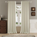 DUALIFE Cream Beige Blackout Curtains 102 Inch Length 2 Panels Set for Living Room Bedroom Rod&Back Tab Thermal Insulated 100% Black Out Linen Drapes Room Darkening Window Curtains 72" x 102"