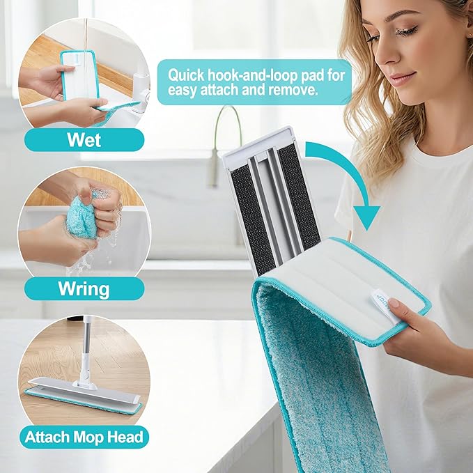 JOYMOOP 36 Inch Commercial Dust Mop for Hardwood Floors, Heavy Duty Industrial Wet Dry Mops with Telescopic Handle, Includes 5 Microfiber Mop Pads