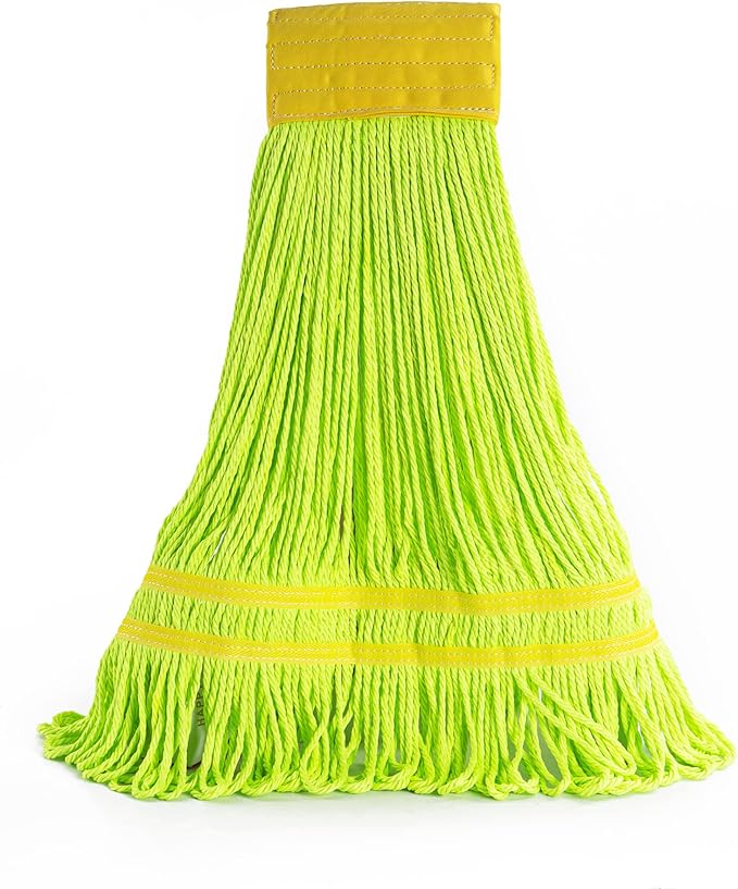 Matthew Cleaning Microfiber String Mop Heavy Duty Commercial Wet Mop Head Replacement,Excellent Absorbency,Premium Launderability,Reusable for Home,Commercial and Industrial Use(Green,12Pack)