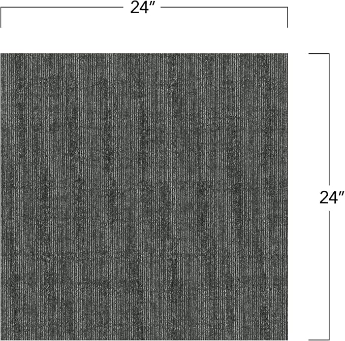 Mohawk Basics 24" x 24" Berber (Loop pile), 0.09" Pile Height, Carpet Tile, PET Fiber, Charcoal Color, (24 Tiles), (96 sqft/carton)
