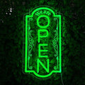 Vertical open sign Vertical Open Led Sign Neon Sign business window light vertical open signs for business (Green, 16.5x9'')
