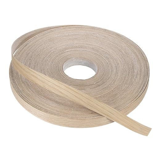 PATIKIL White Oak Edge Banding, 1 Inch x 250 ft Wood Veneer Tape Pre-glued Flexible Plywood Edge Banding with Hot Melt Adhesive for Furniture Restoration