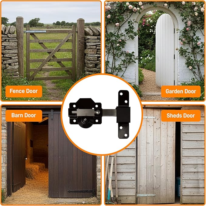 GateMate 2 ¾”(70mm) Single Locking Long Throw Lock, Key Unlock, High Security with Slide Bolt, Stainless Steel & Powder Coated, Corrosion Resistant, Elongated Keep for Gate Drop.