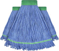 Onesimus 28 oz Heavy Duty Mop Head Replacement, 5 Inch Headband for Quick Change Handle, Blue Loop-End Cotton Blend String Wet Dry Floor Mop Refill Commercial Cleaning Supplies, 3 Pack X-Large