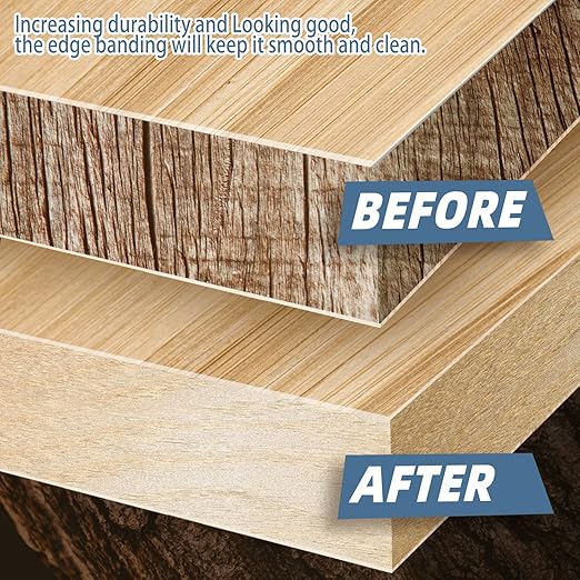 Birch Edge Banding, 3" x 50ft Real Wood Tape, Pre-glued Flexible, for Cabinet Repair & Furniture Restoration