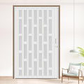 60X79in Frosted Acrylic Glass PVC Accordion Folding Door for Closet,Multifold Interior Door with Installation Hardware,Includes Handle and Latch,White Beech