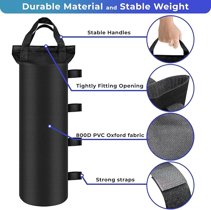 Canopy Weights Sand Bags 4 Pack Canopy Weight Bag SandBags for Canopy Legs Outdoor Pop Up Tent Gazebo Weights Set of 4 (4)