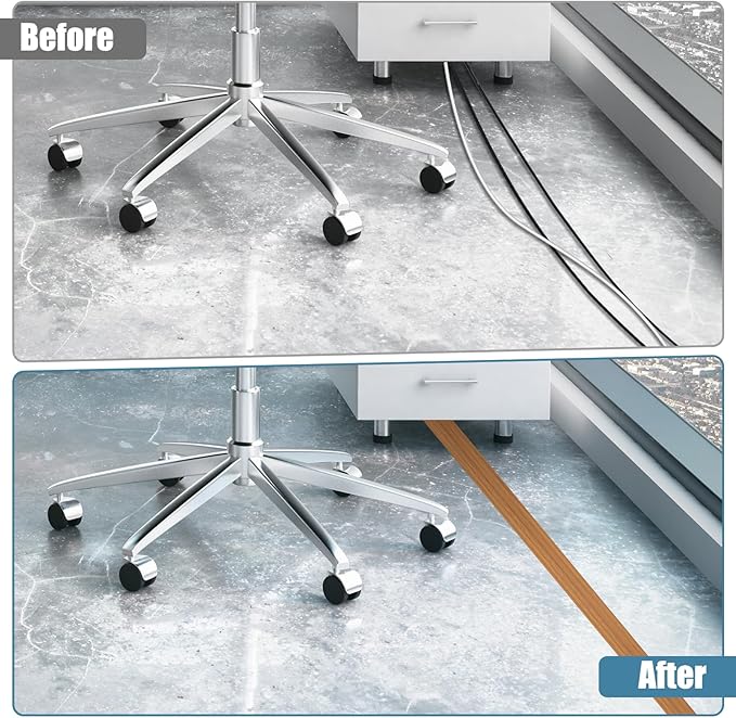 Floor Cord Covers for Wires 3.3FT Cable Hider Wire Cover Self Adhesive Cord Hider Floor for Offices, Homes, Workshops, Warehouses Cable Cavity 0.39" W x 0.27" H