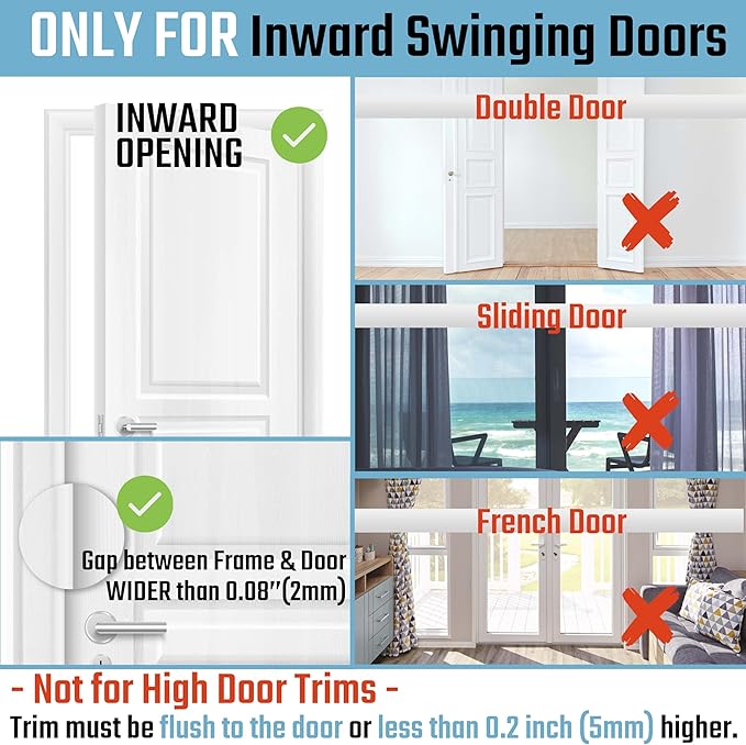 3PACK Home Security Door Reinforcement Lock Childproof, Add High Security to Home Prevent Unauthorized Entry, Aluminum Construction Finish, Frame Lock, Silver