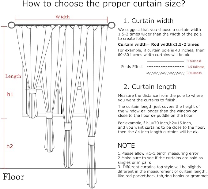 Vision Home Light Gray Pinch Pleated Full Blackout Curtains Linen Blended Thermal Insulated Window Panels 108 inch for Bedroom Living Room Darkening Grey Pleat Drapes with Hooks Back Tab 60"Wx108"Lx1