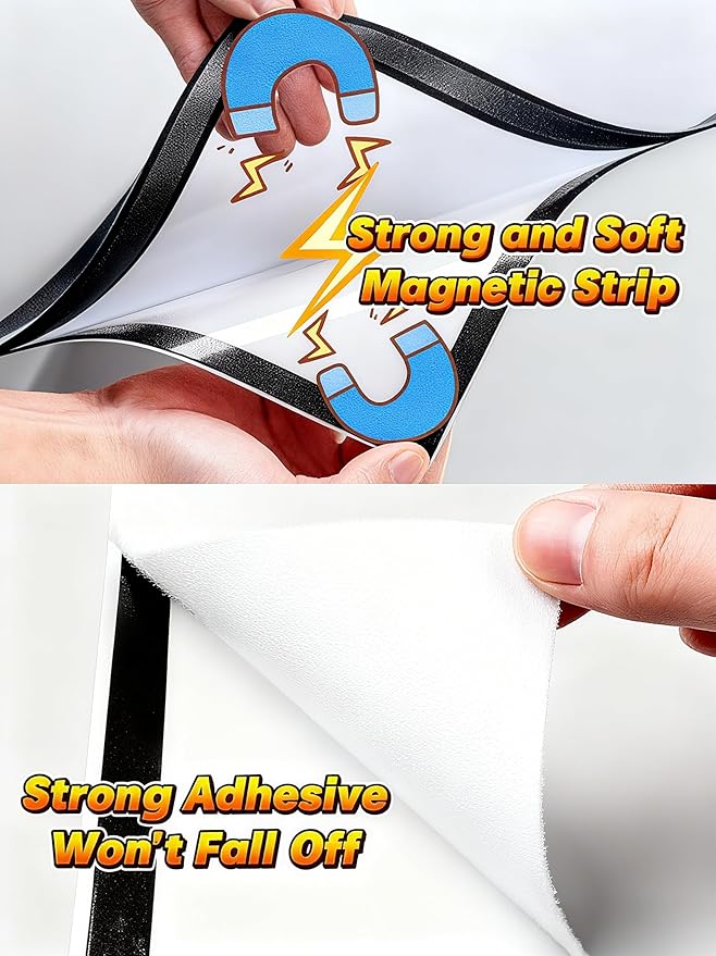 4 Pack Magnetic Sign Holder 8.5 x 11, Self-Adhesive Magnetic Display Picture Frames Mount Sign Holder, Magnet Photo Sleeves Document Holder for Fridge Wall Window Office Poster Store