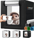 DUCLUS Light Box Photography, Portable Photo Studio Booth Box, 10" x 10" Professional Mini Shooting Tents with 104 LED Lights Dimmable, 6 Backdrops for Small Product: Jewelry, Miniature Models etc.